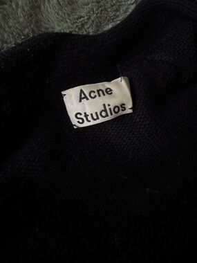 Acne Black Ribbed Knit Cardigan